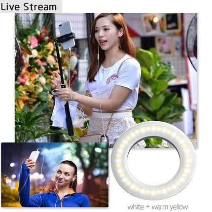 Mobile Phone Live Selfie Light LED Beauty Ring Fill Light(Black)-garmade.com