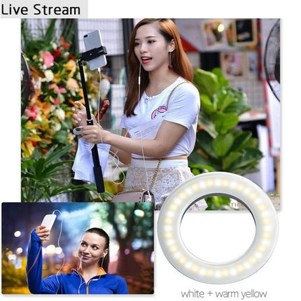 Mobile Phone Live Selfie Light LED Beauty Ring Fill Light(White)-garmade.com