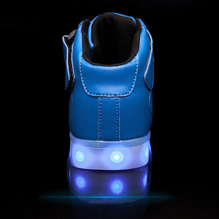 Children LED Luminous Shoes Rechargeable Sports Shoes, Size: 26(Mirror Black)-garmade.com