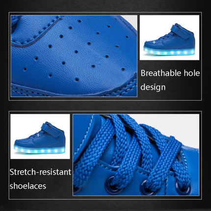 Children LED Luminous Shoes Rechargeable Sports Shoes, Size: 27(Blue)-garmade.com