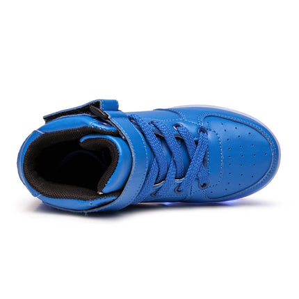 Children LED Luminous Shoes Rechargeable Sports Shoes, Size: 30(Mirror Blue)-garmade.com