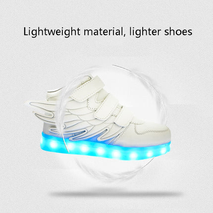 Children Colorful Light Shoes LED Charging Luminous Shoes, Size: 25(Black)-garmade.com