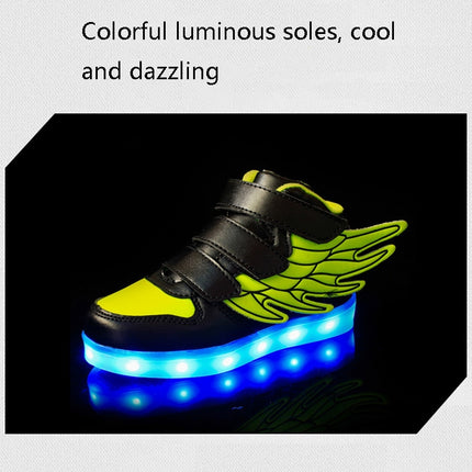 Children Colorful Light Shoes LED Charging Luminous Shoes, Size: 25(Blue)-garmade.com