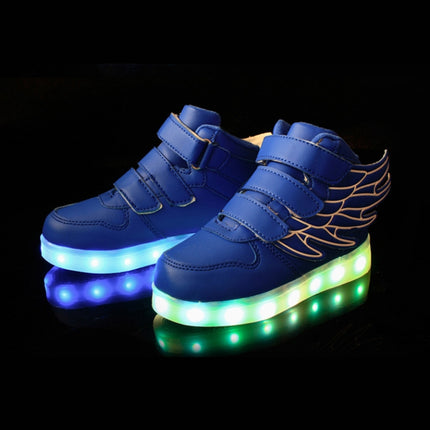 Children Colorful Light Shoes LED Charging Luminous Shoes, Size: 26(Blue)-garmade.com