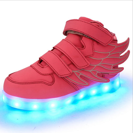 Children Colorful Light Shoes LED Charging Luminous Shoes, Size: 27(Pink)-garmade.com