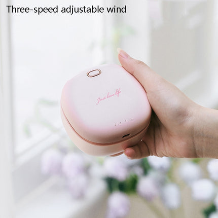 Lazy Hanging Neck Small Fan Usb Rechargeable Mini Portable Leafless Fan(White)-garmade.com