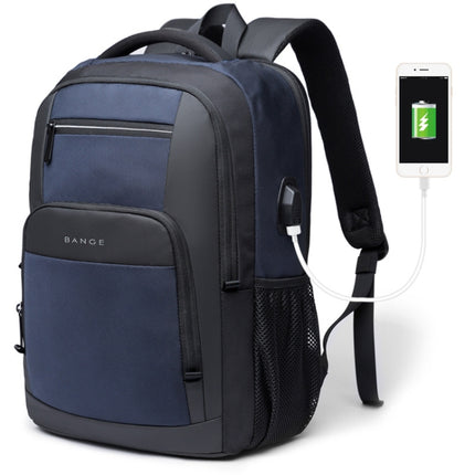 BANGE BG-1921 College Student Schoolbag Waterproof Business Computer Backpack with External USB Charging Port(Blue)-garmade.com