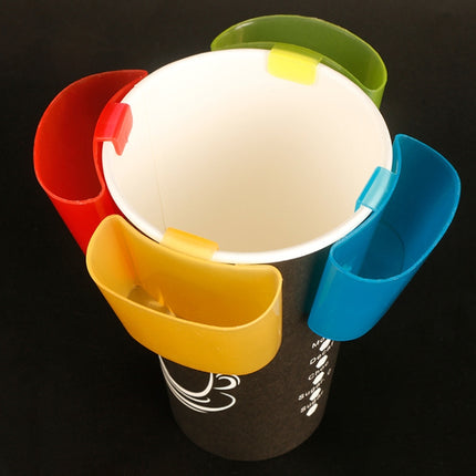 TX008 3 Sets Afternoon Tea Coffee Biscuit Holder Snack Plastic Tea Bag Cup Holder(Yellow)-garmade.com