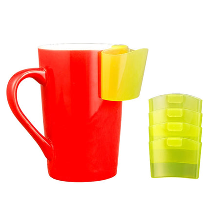 TX008 3 Sets Afternoon Tea Coffee Biscuit Holder Snack Plastic Tea Bag Cup Holder(Red)-garmade.com