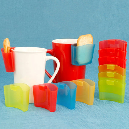 TX008 3 Sets Afternoon Tea Coffee Biscuit Holder Snack Plastic Tea Bag Cup Holder(Yellow)-garmade.com