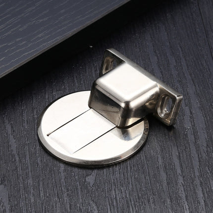 2 PCS Zinc Alloy Non-Perforated Suction Silent Strong Magnetic Door Stopper Brushed Steel-garmade.com