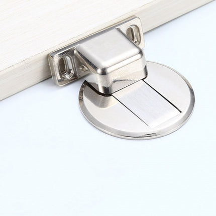 2 PCS Zinc Alloy Non-Perforated Suction Silent Strong Magnetic Door Stopper Brushed Steel-garmade.com