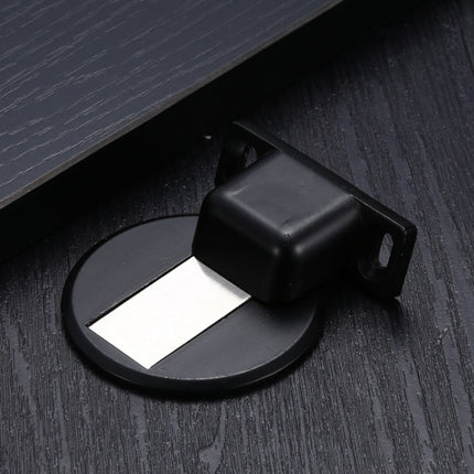 2 PCS Zinc Alloy Non-Perforated Suction Silent Strong Magnetic Door Stopper Black-garmade.com