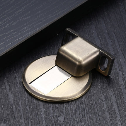 2 PCS Zinc Alloy Non-Perforated Suction Silent Strong Magnetic Door Stopper Bronze-garmade.com