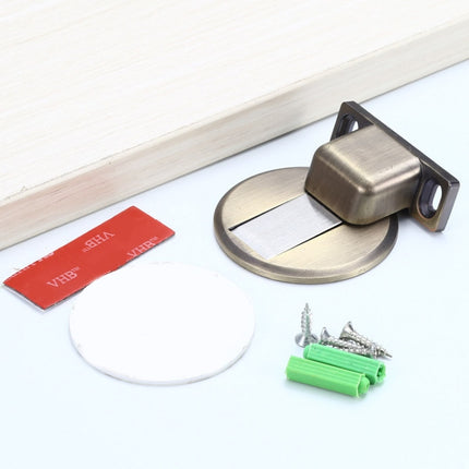 2 PCS Zinc Alloy Non-Perforated Suction Silent Strong Magnetic Door Stopper Bronze-garmade.com