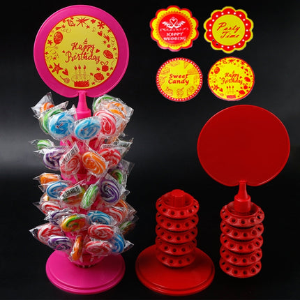 TX015 2 PCS PP Ring 120 Hole Lollipop Holder Adjustable Candy Display Stand(Red)-garmade.com