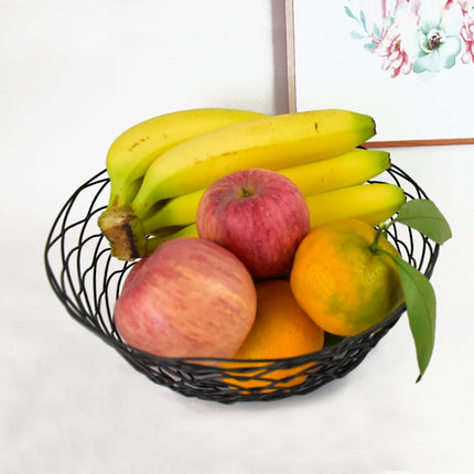 Wrought Iron Fruit Portable Storage Basket Bread French Fries Fried Snacks Portable Basket Large Messy Wire-garmade.com