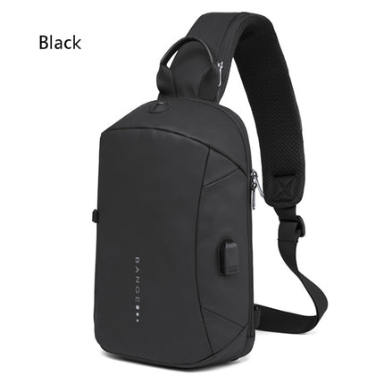 BANGE BG-1912 Men Business One-Shoulder Bag Messenger Bag with External USB Port(Black)-garmade.com