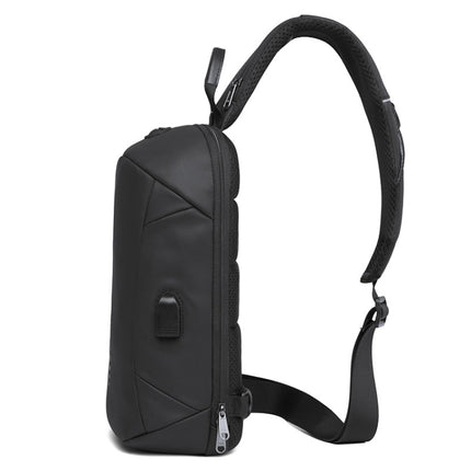 BANGE BG-1912 Men Business One-Shoulder Bag Messenger Bag with External USB Port(Black)-garmade.com