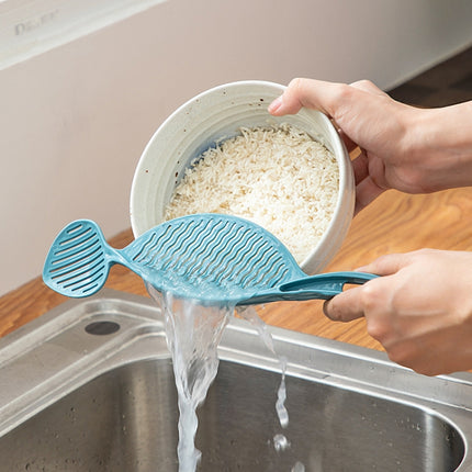 10 PCS Multifunctional Draining Rice Cleaning Device Kitchen Hollow Rice Washing Rice Block(Blue)-garmade.com