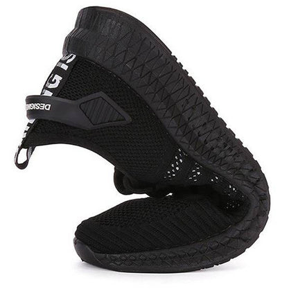 Men Casual Sports Shoes Breathable Mesh Outdoor Running Shoes, Size: 42(Black+White)-garmade.com