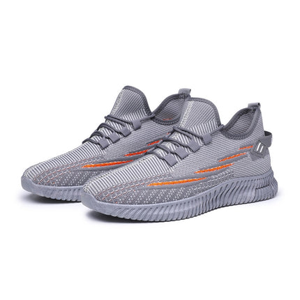 Men Spring Breathable Sports Casual Running Shoes Mesh Shoes, Size: 40(Gray)-garmade.com