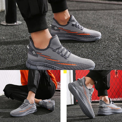 Men Spring Breathable Sports Casual Running Shoes Mesh Shoes, Size: 40(Gray)-garmade.com