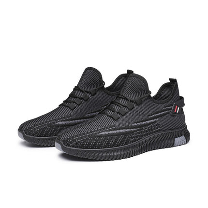 Men Spring Breathable Sports Casual Running Shoes Mesh Shoes, Size: 42(Black Gray)-garmade.com