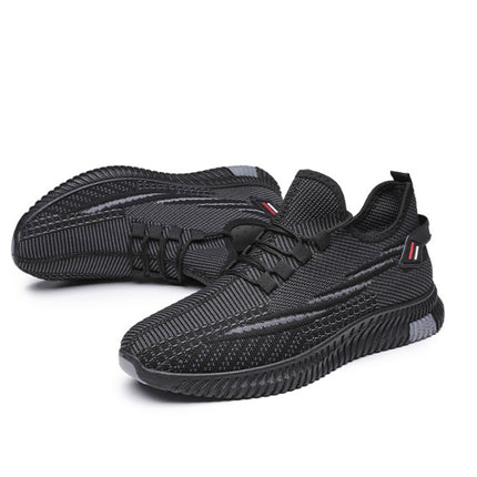 Men Spring Breathable Sports Casual Running Shoes Mesh Shoes, Size: 42(Black Gray)-garmade.com