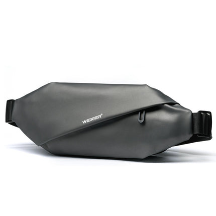 WEIXIER 8641 Men Running Waterproof Waist Bag Multifunctional Chest Bag Sports Leisure One-Shoulder Bag(Dark Gray)-garmade.com