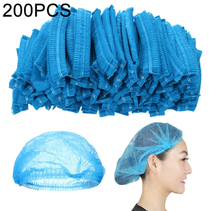200 PCS Non-woven Disposable Pleated Anti Dust Hat Bath Caps For Spa Hair Salon Beauty(Blue)-garmade.com