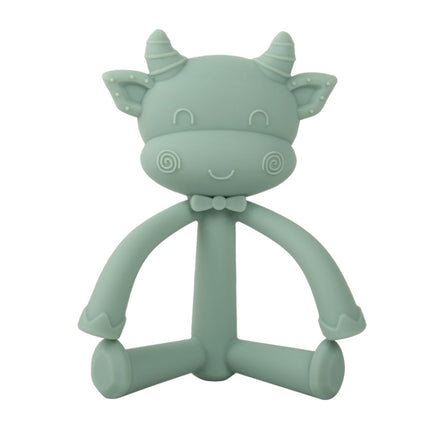 2 PCS Three-Dimensional Cartoon Silicone Baby Teether Molar Rods Children Toys Maternal And Child Supplies(Gray Green)-garmade.com