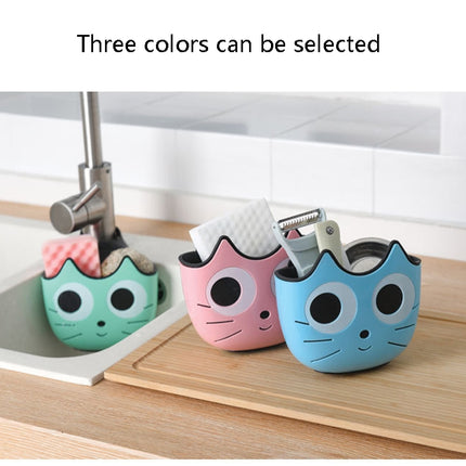 2 PCS Kitchen Cartoon Multifunctional Sink Drain Hanging Bag Adjustable Buckle Bathroom Storage Basket(Pink)-garmade.com