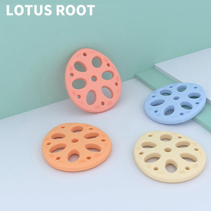 M010093 4 PCS Silicone Lotus Root Tablets Baby Soothing Teether Children Molars Toys Maternal And Child Supplies, Colour: Blue-garmade.com