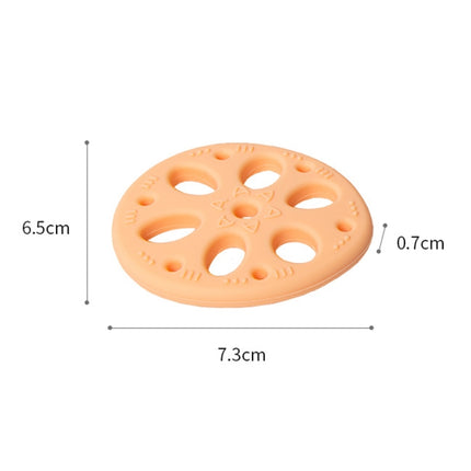M010093 4 PCS Silicone Lotus Root Tablets Baby Soothing Teether Children Molars Toys Maternal And Child Supplies, Colour: Yellow With Lanyard-garmade.com