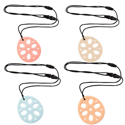 M010093 4 PCS Silicone Lotus Root Tablets Baby Soothing Teether Children Molars Toys Maternal And Child Supplies, Colour: Beige With Lanyard-garmade.com