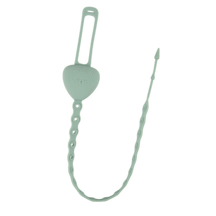 M010087 4 PCS Silicone Baby Teether Anti-Dropping Chain Children Pacifier Anti-Dropping Strap(Gray-green)-garmade.com