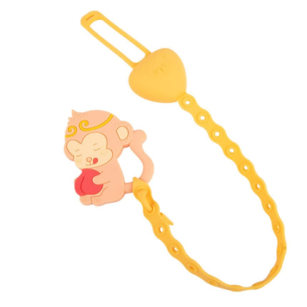 M010087 4 PCS Silicone Baby Teether Anti-Dropping Chain Children Pacifier Anti-Dropping Strap(Yellow)-garmade.com