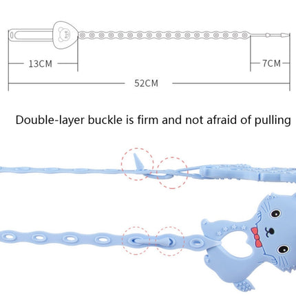 M010087 4 PCS Silicone Baby Teether Anti-Dropping Chain Children Pacifier Anti-Dropping Strap(Blue)-garmade.com