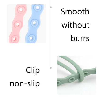 M010087 4 PCS Silicone Baby Teether Anti-Dropping Chain Children Pacifier Anti-Dropping Strap(Gray-green)-garmade.com