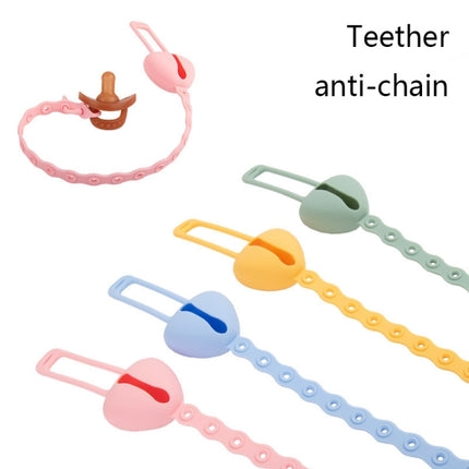 M010087 4 PCS Silicone Baby Teether Anti-Dropping Chain Children Pacifier Anti-Dropping Strap(Blue)-garmade.com