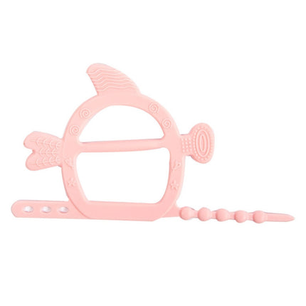 M010075 4 PCS Baby Silicone Teether Toys Baby Molar Sticks Maternal and Child Products(Pink)-garmade.com