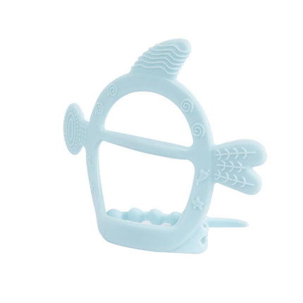 M010075 4 PCS Baby Silicone Teether Toys Baby Molar Sticks Maternal and Child Products(Blue)-garmade.com