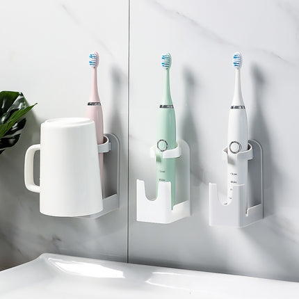 5 PCS Electric Toothbrush Holder Free Perforation Wall-Mounted Dental Storage Rack(Grey)-garmade.com