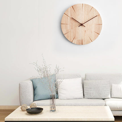 12 inch Solid Wooden Wall Clock Home Living Room Wall Clock Decorative Clock-garmade.com