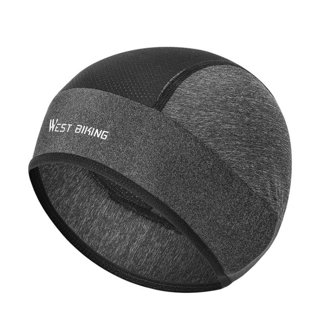 WEST BIKING Summer Riding Ice Silk Cap Windproof Hood Thin Inner Cap Breathable And Quick-Drying Helmet Lining Cap, Size: One Size(Gray)-garmade.com