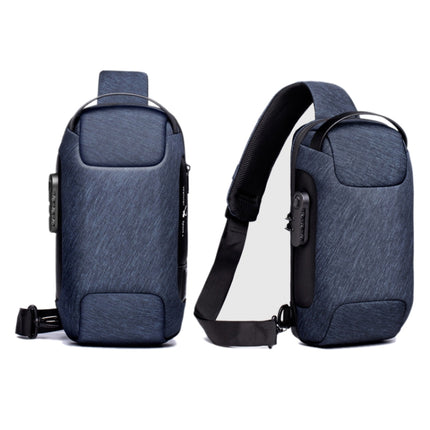 WEIXIER 9529 Chest Bag Men Canvas Casual Anti-theft One-Shoulder Bag(Blue)-garmade.com