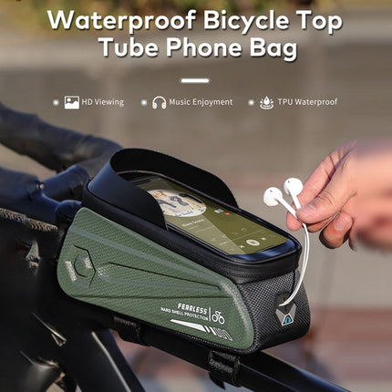 WEST BIKING Bicycle Bag EVA Hard Shell Front Beam Bag Mobile Phone Waterproof Upper Tube Bag Mountain Bike Riding Equipment, Size: 1.7L(Black)-garmade.com