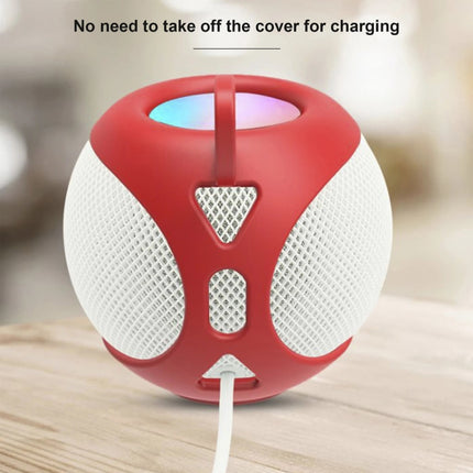 Speaker Protective Cover Home Audio Soft Silicone Protective Case For Apple HomePod Mini(Red)-garmade.com