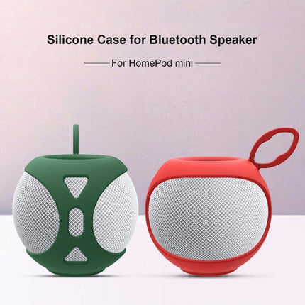 Speaker Protective Cover Home Audio Soft Silicone Protective Case For Apple HomePod Mini(Red)-garmade.com